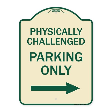Signmission Physically Challenged Parking W/ Left Arrow Heavy-Gauge Aluminum Sign, 24" x 18", TG-1824-23304 A-DES-TG-1824-23304